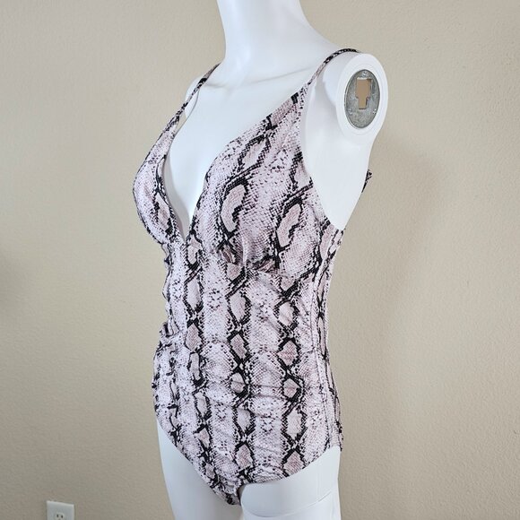 Unbranded Snakeskin Print Women’s One Piece Swimsuit Bathing Suit, Size L - Picture 3 of 7